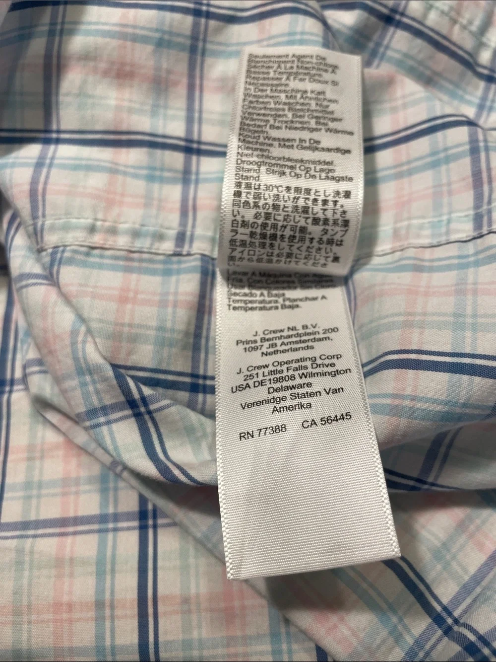 J. Crew Men's Plaid Button-Down Shirt - Light Blue & Pink